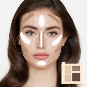 Boobeen Highlighter Contour Makeup Palette Matte Bronzer Palette Contouring Face Illuminate Makeup Palette Powder Shimmer Glow Highlighting Makeup Waterproof Long Lasting