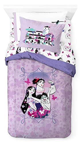 Disney Encanto The Magical Madrigal Sisters 5 Piece Twin Size Bed Set - Includes Comforter & Sheet Set Bedding - Super Soft Fade Resistant Microfiber (Official Product)