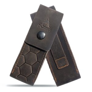 ncamp - knife case leather belt sheath, folding knife sheath for belt, premium leather knife covers or sleeves w/belt loop, santoku or chef knife sheath, 15 x 5 cm