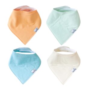 copper pearl baby bandana bibs - 4 pack soft cotton baby bibs for drooling and teething, absorbent drool bibs for baby girl and boy, adjustable to fit newborns to toddlers, tons of styles (bennie)