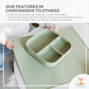 teemi baby Silicone Placemat for Kids | BPA-Free Non-Spill Design (Sand)