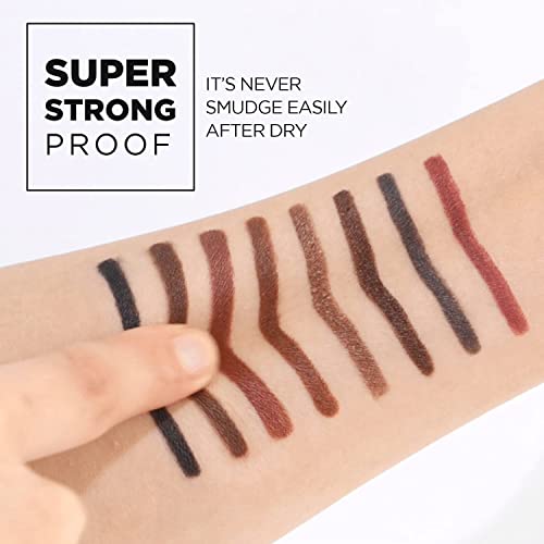 THESAEM Eco Soul Powerproof Super Slim Eyeliner - Smudge Proof Gel Eyeliner - Micro Precision Tip (2mm) - Highly Pigmented & Long-lasting Eye Makeup Glides on Smoothly, 0.1g (BK02 Ash Black)