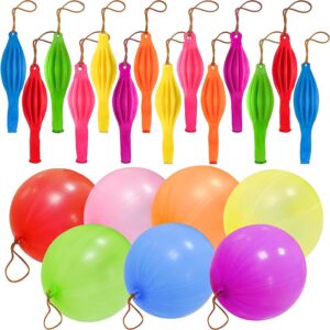 julliz 48pcs punch balloons, 7 assorted color strong punching balloons, bounce balls for party favors, birthday party, fun, gift bag