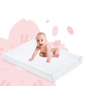 ustenroya pack n play mattress 38x24x3inch travel crib mattress portable & lightweight baby mattresses, removable washable cover 1'' memory foam & 2'' foam for dual size use