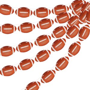 6 pieces football banner party decorations sports paper bunting game day birthday garland football theme hanging banners assembled for home wall decor school party favor supplies photo props backdrop