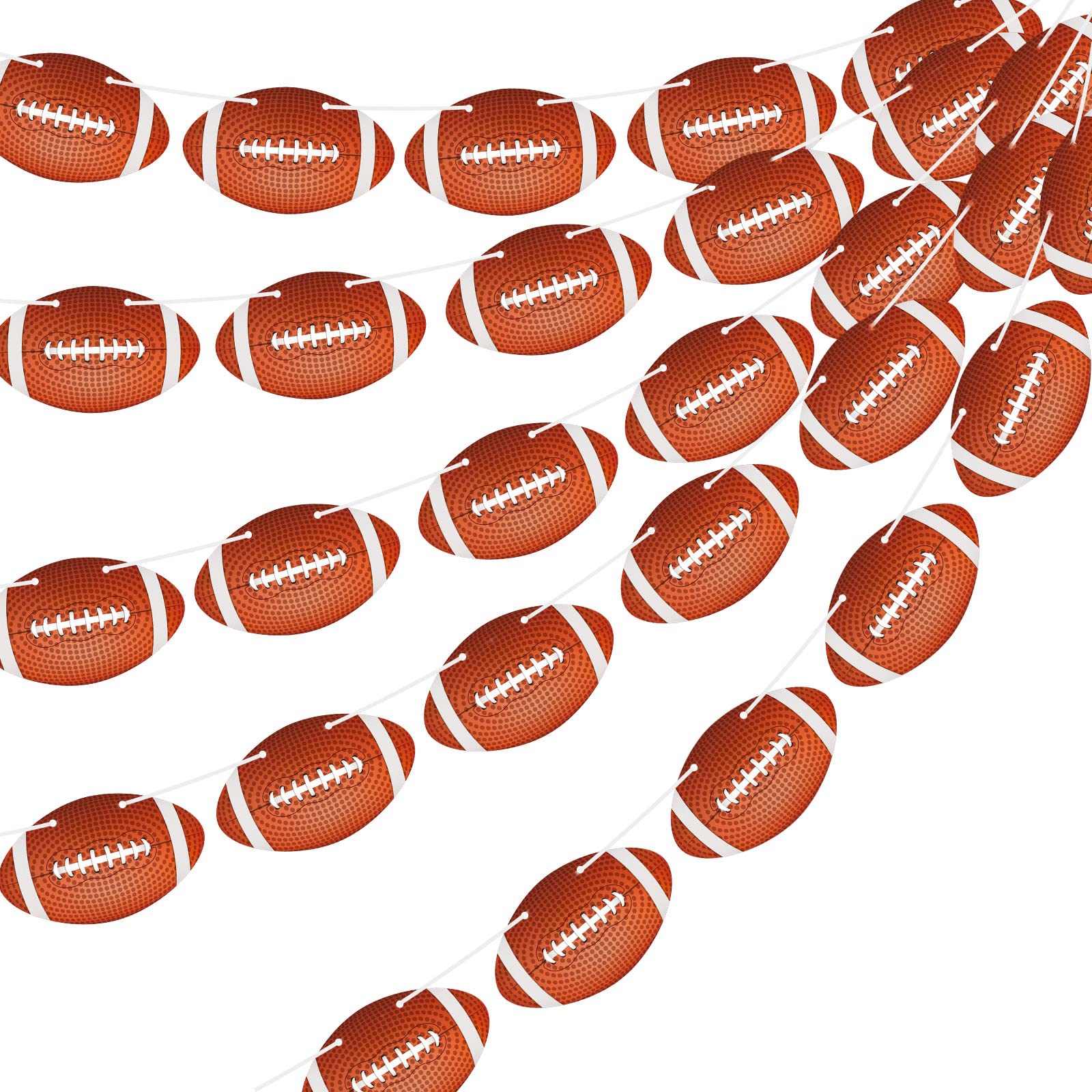 6 Pieces Football Banner Party Decorations Sports Paper Bunting Game Day Birthday Garland Football Theme Hanging Banners Assembled for Home Wall Decor School Party Favor Supplies Photo Props Backdrop