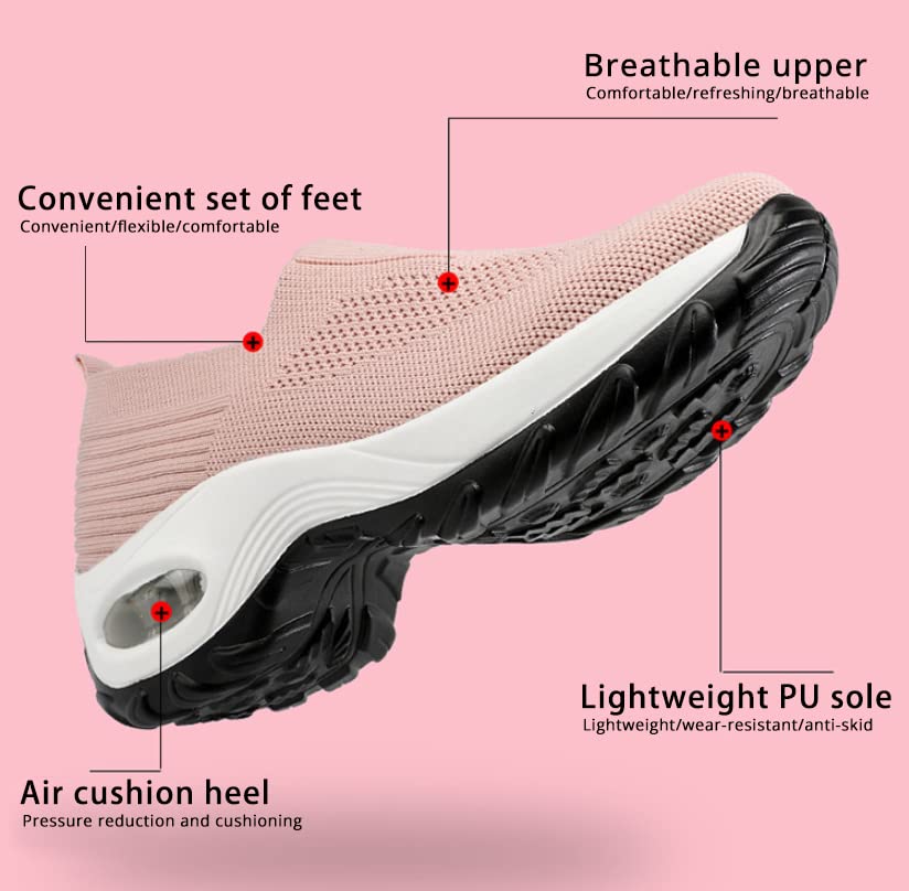 STUNAHOME Womens Slip-On Orthopedic Walking Shoes Non Slip Sole Breathable Mesh and Comfort Cushioning Sporty and Lightweight Sneakers for Women