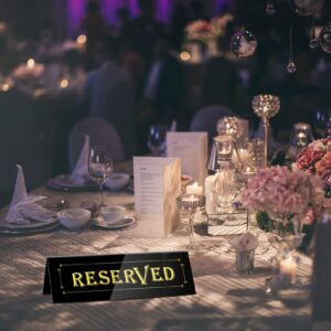 WATHFKCU 20PCS Reserved Table Signs Acrylic Reserved Table Tent Signs,Reservation Seat Signs for Wedding Restaurant Office Meeting Chairs