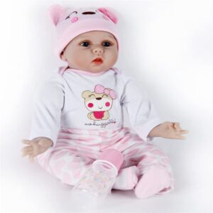 kgniess me Lifelike Reborn Baby Dolls - 22 Inches Realistic Reborn Girl Doll Soft Vinyl Newborn Baby Doll That Look Real, Best Toy for Kids Ages 3+