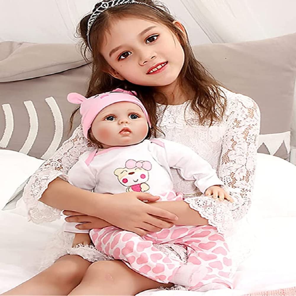 kgniess me Lifelike Reborn Baby Dolls - 22 Inches Realistic Reborn Girl Doll Soft Vinyl Newborn Baby Doll That Look Real, Best Toy for Kids Ages 3+