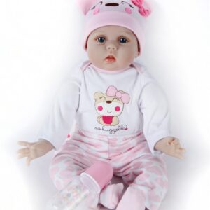 kgniess me Lifelike Reborn Baby Dolls - 22 Inches Realistic Reborn Girl Doll Soft Vinyl Newborn Baby Doll That Look Real, Best Toy for Kids Ages 3+