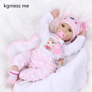 kgniess me Lifelike Reborn Baby Dolls - 22 Inches Realistic Reborn Girl Doll Soft Vinyl Newborn Baby Doll That Look Real, Best Toy for Kids Ages 3+