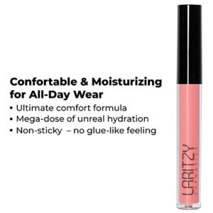 LARITZY COSMETICS Holographic Lip Gloss – Hydrating Non-Sticky Topcoat – 3.1 g (0.1 oz) (Curve)