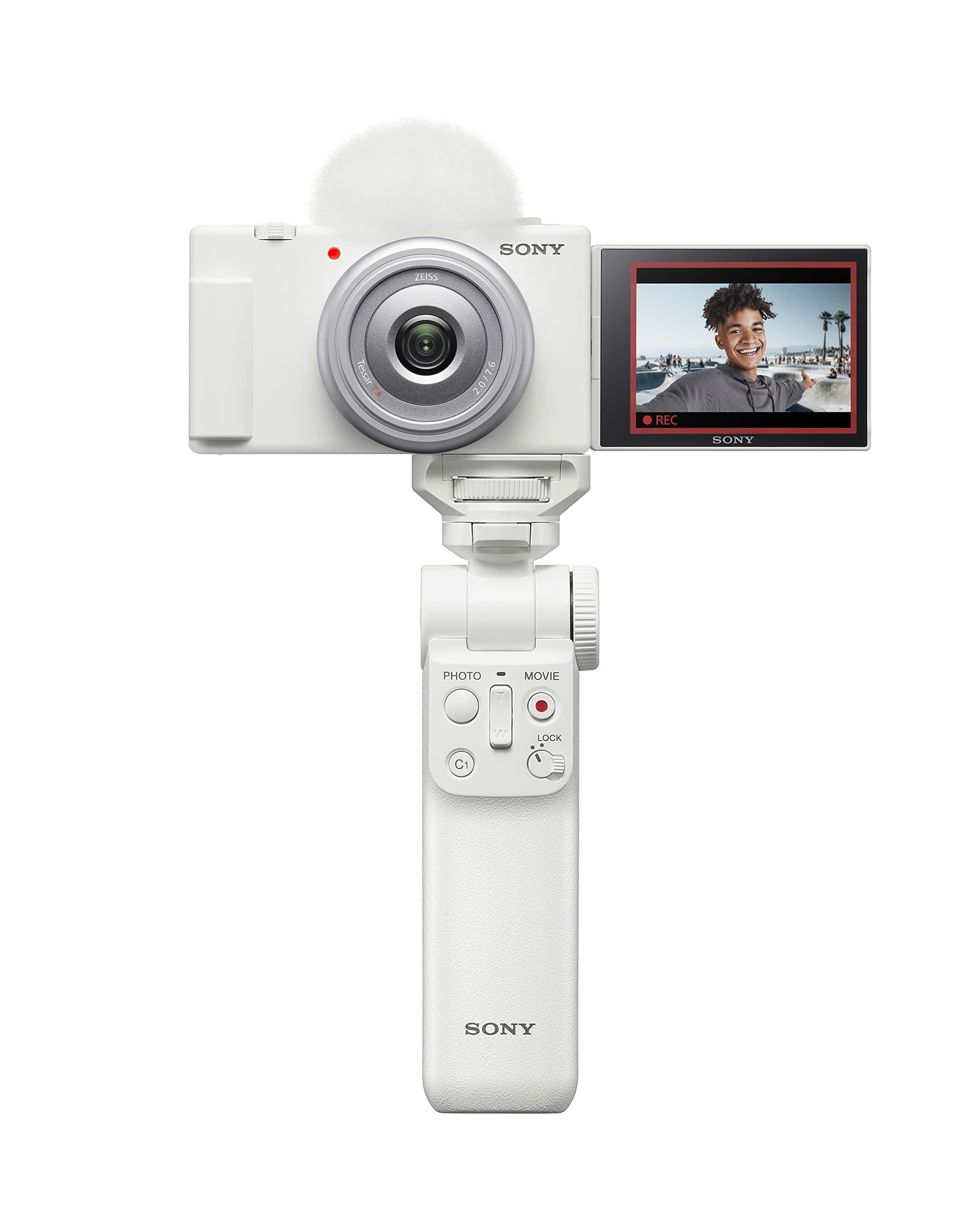 Sony ZV-1F Vlog Camera for Content Creators and Vloggers (White) (Renewed)