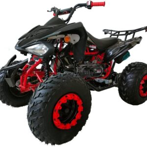 HHH 200cc Sports Quad ATV with LED Headlights Automatic Transmission with Reverse, Big 23"/22" Tires! (Red, Factory Package)