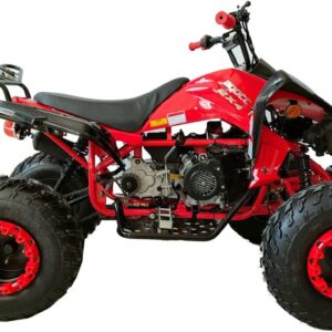 HHH 200cc Sports Quad ATV with LED Headlights Automatic Transmission with Reverse, Big 23"/22" Tires! (Red, Factory Package)