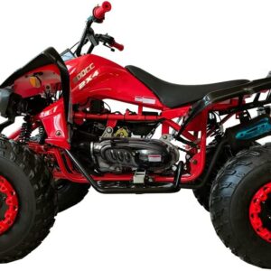 HHH 200cc Sports Quad ATV with LED Headlights Automatic Transmission with Reverse, Big 23"/22" Tires! (Red, Factory Package)