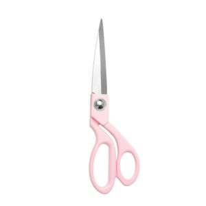 pink fabric scissors 8 inch candy colored sewing scissors premium craft tailor shears heavy duty scissor stainless steel professional dressmaker shears home office metallic scissors for women(pink)