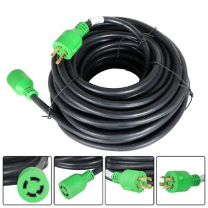 labwork 30A 75 Feet Generator Extension Cord L14-30P to L14-30R 125/250V Up to 7500W 10 Gauge SJTW Generator Cord 4 Prong