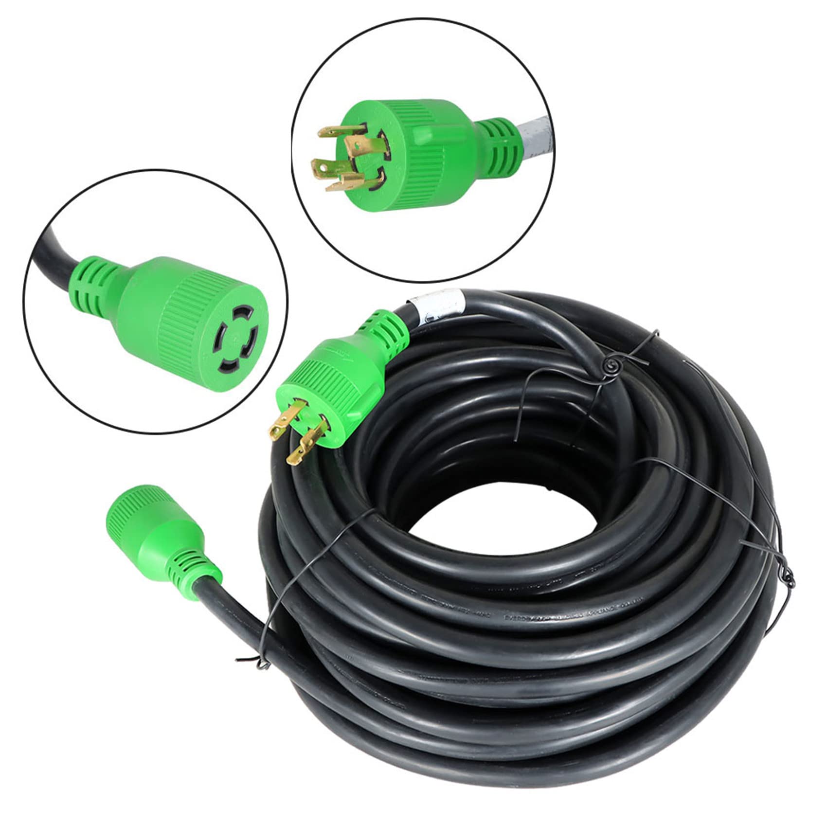 labwork 30A 75 Feet Generator Extension Cord L14-30P to L14-30R 125/250V Up to 7500W 10 Gauge SJTW Generator Cord 4 Prong