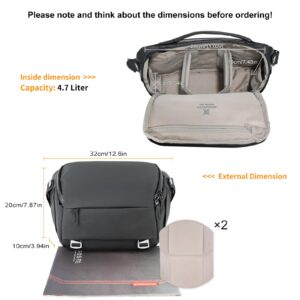 Besnfoto Camera Bag DSLR Camera Sling Bag for Photographer Waterproof Small Crossbody Shoulder Bag Case for Mirrorless Camera, Black