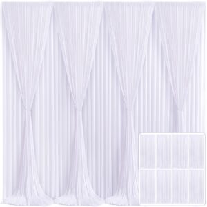 8 panels white backdrop curtain for parties wedding wrinkle free white photo curtains backdrops drapes fabric decoration for baby shower birthday party 40ft(w) x 10ft(h)