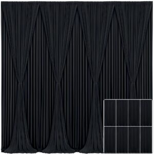 8 panels black backdrop curtain for parties wrinkle free black photo curtains backdrop drapes fabric decoration for birthday party wedding 40ft(w) x 10ft(h)