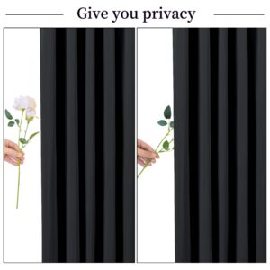 8 Panels Black Backdrop Curtain for Parties Wrinkle Free Black Photo Curtains Backdrop Drapes Fabric Decoration for Birthday Party Wedding 40ft(W) x 10ft(H)