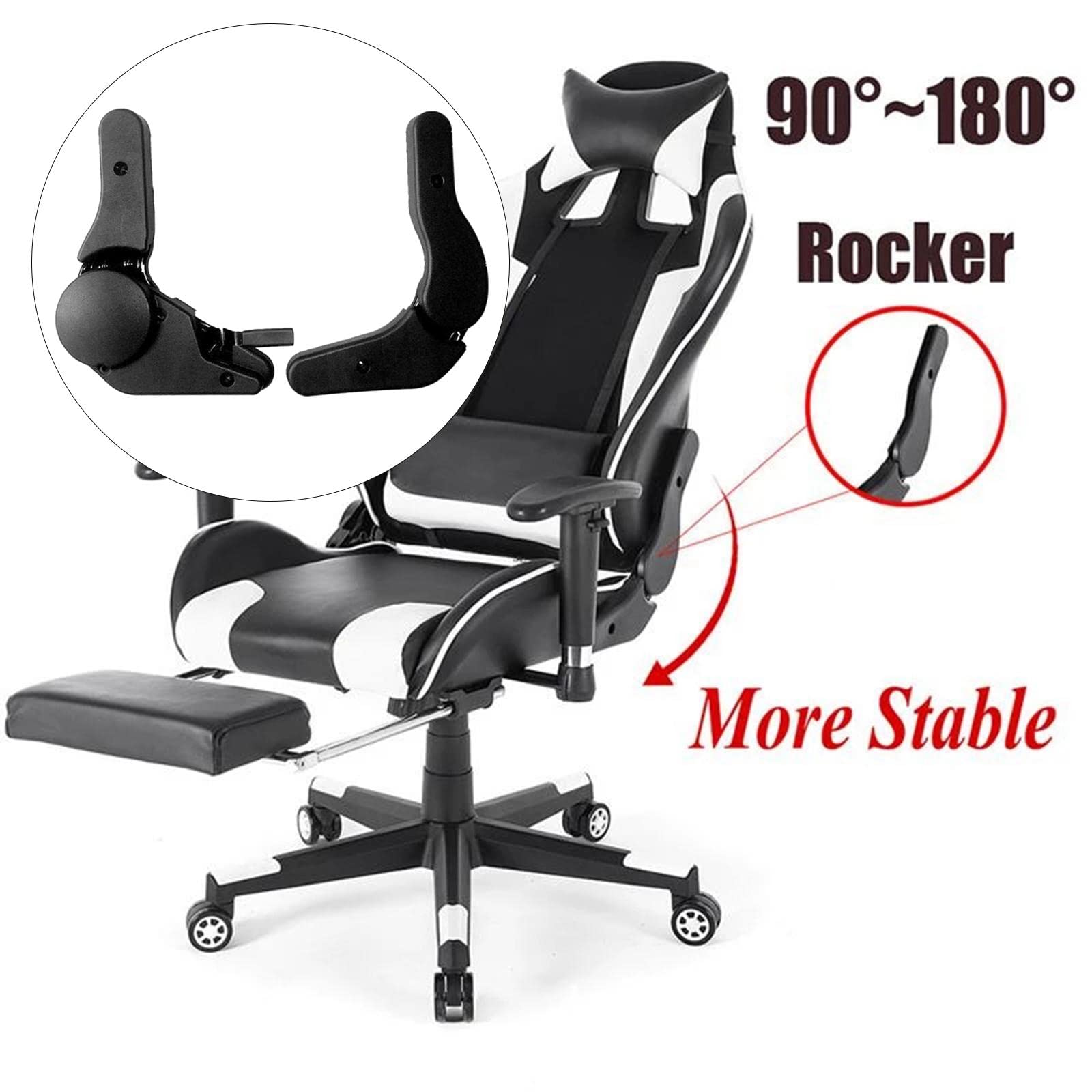 Esquirla Chair Multi Angle Adjuster Adjustable Mounting Practical Replacement for Office Chair Gaming Seat Angle Adjuster Accessory Spare Parts, Black