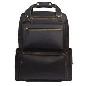leather backpack for men,travel backpack men laptop backpack trolley sleeve,rucksack men fits 15.6 inch notebook,brown (classic black)