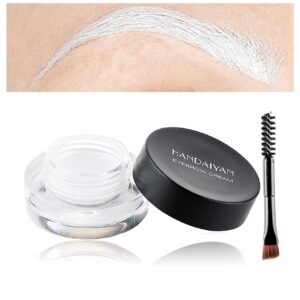 eyebrow pomade cream,brow pomade gel naturally long lasting waterproof,delicate and smooth eye brow makeup cosmetics with eyebrow brush - white