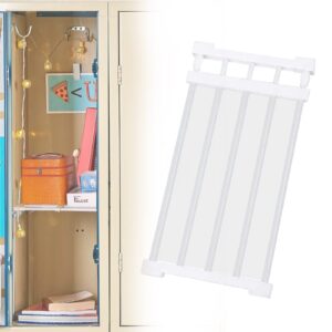 bemaxye school locker shelf organizer - adjustable separator shelves tension storage rack for students, office workers, fits lockers from 11.8" to 15.7" w (9.4" wide)