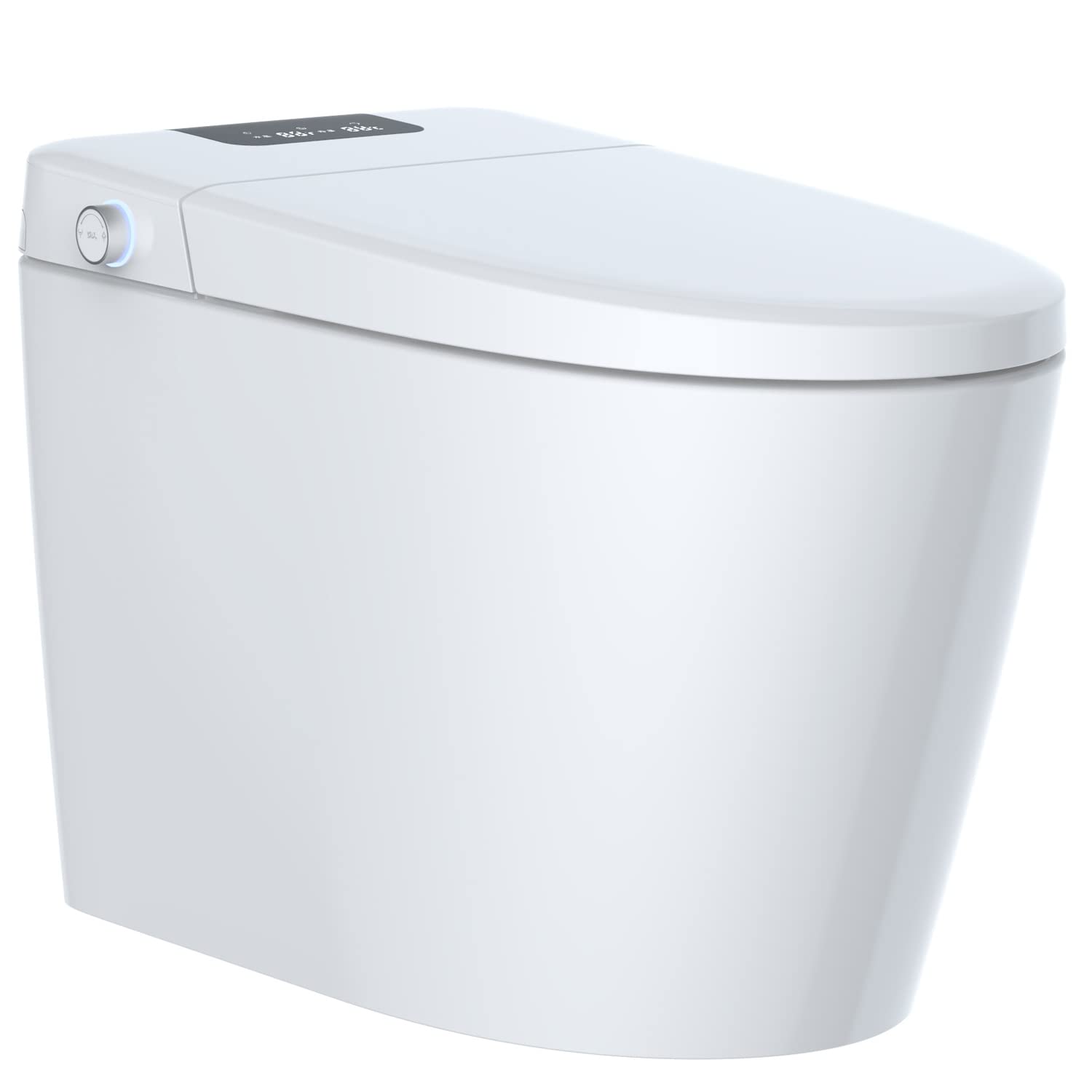 LEIVI Smart Toilet with Built-in Bidet Seat, Tankless Toilet with Auto Lid Opening, Closing and Flushing, Heated Seat, Digital Display, Remote Control, Elongated