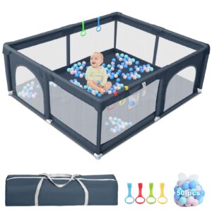 baby playpen, playpen for babies and toddler, baby play pen for toddler, large baby playard with gate, 59×71in sturdy safety baby fence with anti-slip base,play yard indoor outdoor kid activity center