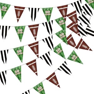 5 pieces football pennant banner football triangle flags banner decoration game day pennant bunting banner football theme party supplies for sports clubs party celebration decoration