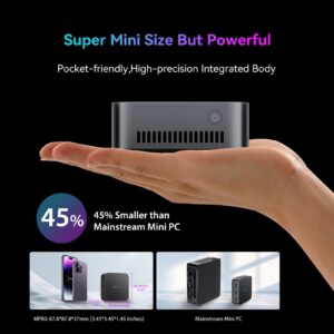 Blackview MP80 Mini PC Intel 12th N95(up to 3.4GHz), 16GB LPDDR5 512GB M.2 SSD Mini Desktop Computers Windows 11 Pro, Support Dual LAN, 3 HDMI, 2.4/5G WiFi, 4K UHD