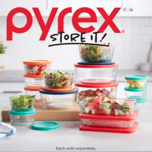 Pyrex Simply Store 6-PC Large Glass Food Storage Containers Set, Snug Fit Non-Toxic Plastic BPA-Free Lids, Freezer Dishwasher Microwave Safe