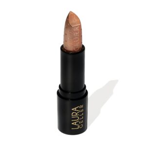 LAURA GELLER NEW YORK Gorgeous in Gold Rich Full-Coverage Lipstick, Limited Edition Gold Frosted Lip Color, Perfection in Pink