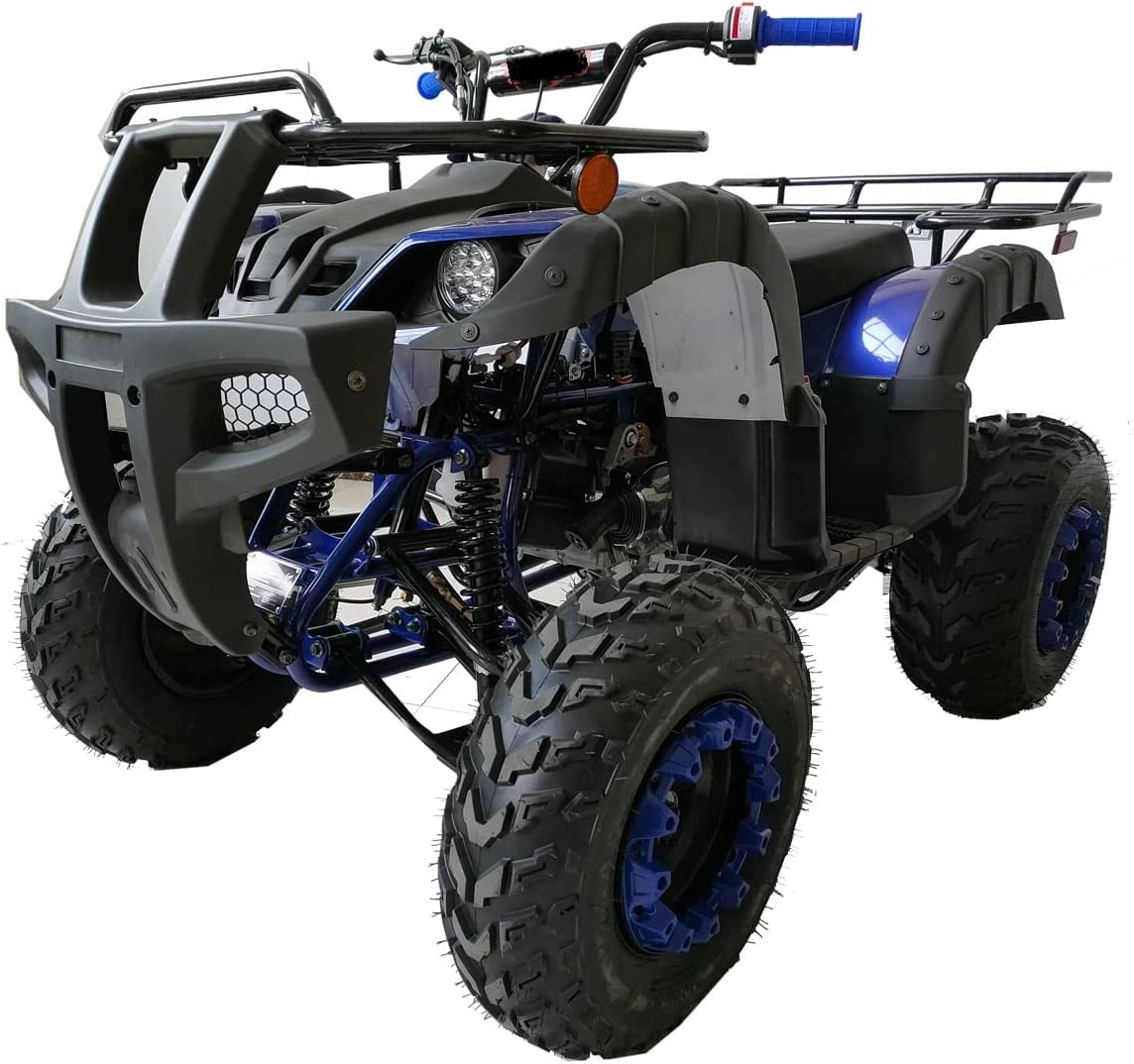 200cc ATV Quad Youth ATVs Big Size Adult Quad Fully Automatic with Reverse 4 Wheeler Model CRT 200-1 (Bold Blue Color)