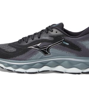 Mizuno Women's Wave Sky 7 Running Shoe, Black-Silverstar, 8