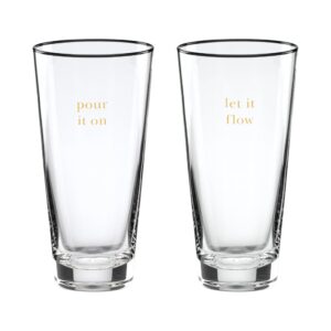 kate spade new york cheers to us always & forever toasting flute pair, 0.68, clear