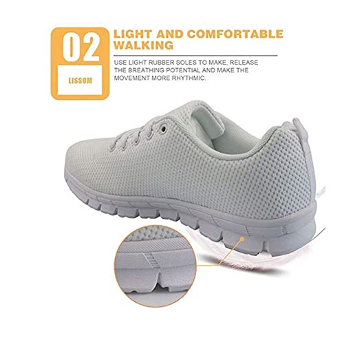 Yzaoxia Custom Women Tennis Shoes Size 8.5 Print on Name/Text/Image/Picture Running Athletic Shoes Girls Gifts Comfortable Walking Shoes Flat