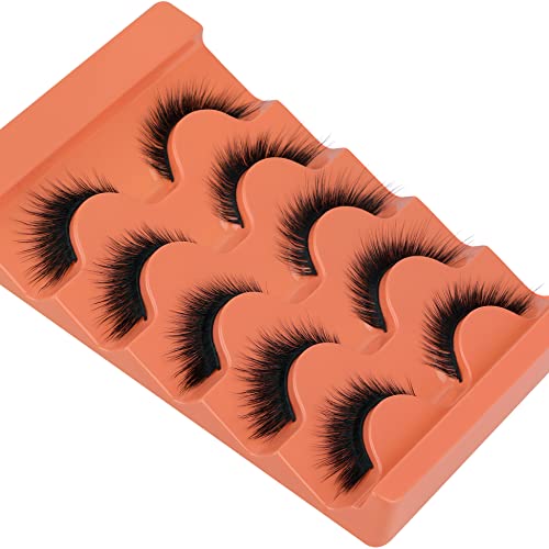 False Eyelashes Fluffy Fox Eye Lashes Mink 17mm Natural Cat Eye Lashes 3D Winged Angel Faux Mink Lashes Multipack by TOOCHUNAG