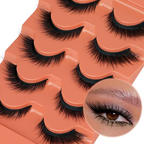 False Eyelashes Fluffy Fox Eye Lashes Mink 17mm Natural Cat Eye Lashes 3D Winged Angel Faux Mink Lashes Multipack by TOOCHUNAG