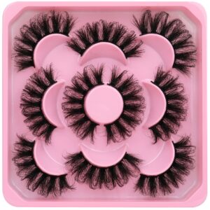 wiwoseo Lashes Mink Fluffy Dramatic False Eyelashes D Curly Faux Mink Lashes Look Like Extension 20MM Eyelashes 3D Effect Natural Volume Crossing Fake Eyelashes