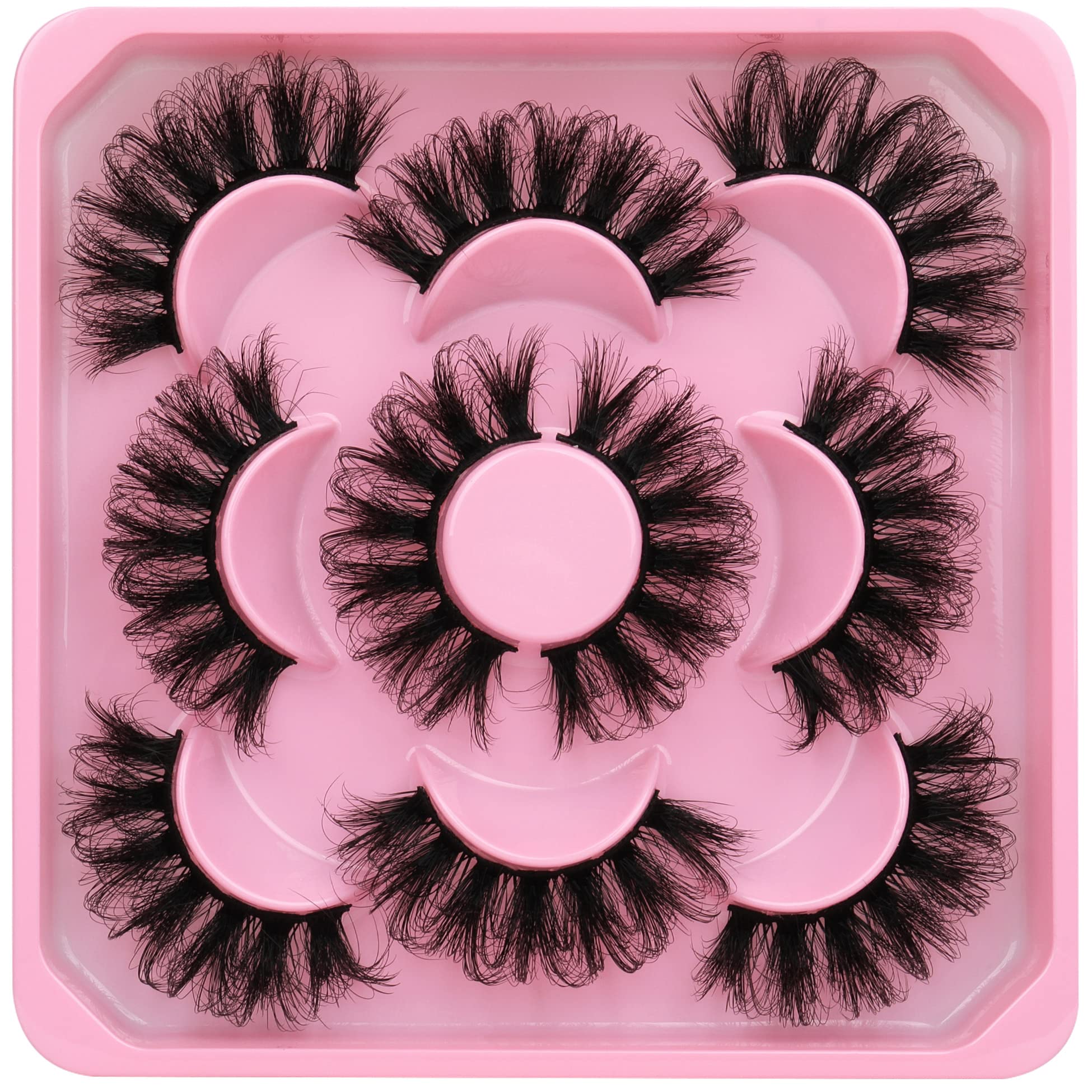 wiwoseo Lashes Mink Fluffy Dramatic False Eyelashes D Curly Faux Mink Lashes Look Like Extension 20MM Eyelashes 3D Effect Natural Volume Crossing Fake Eyelashes