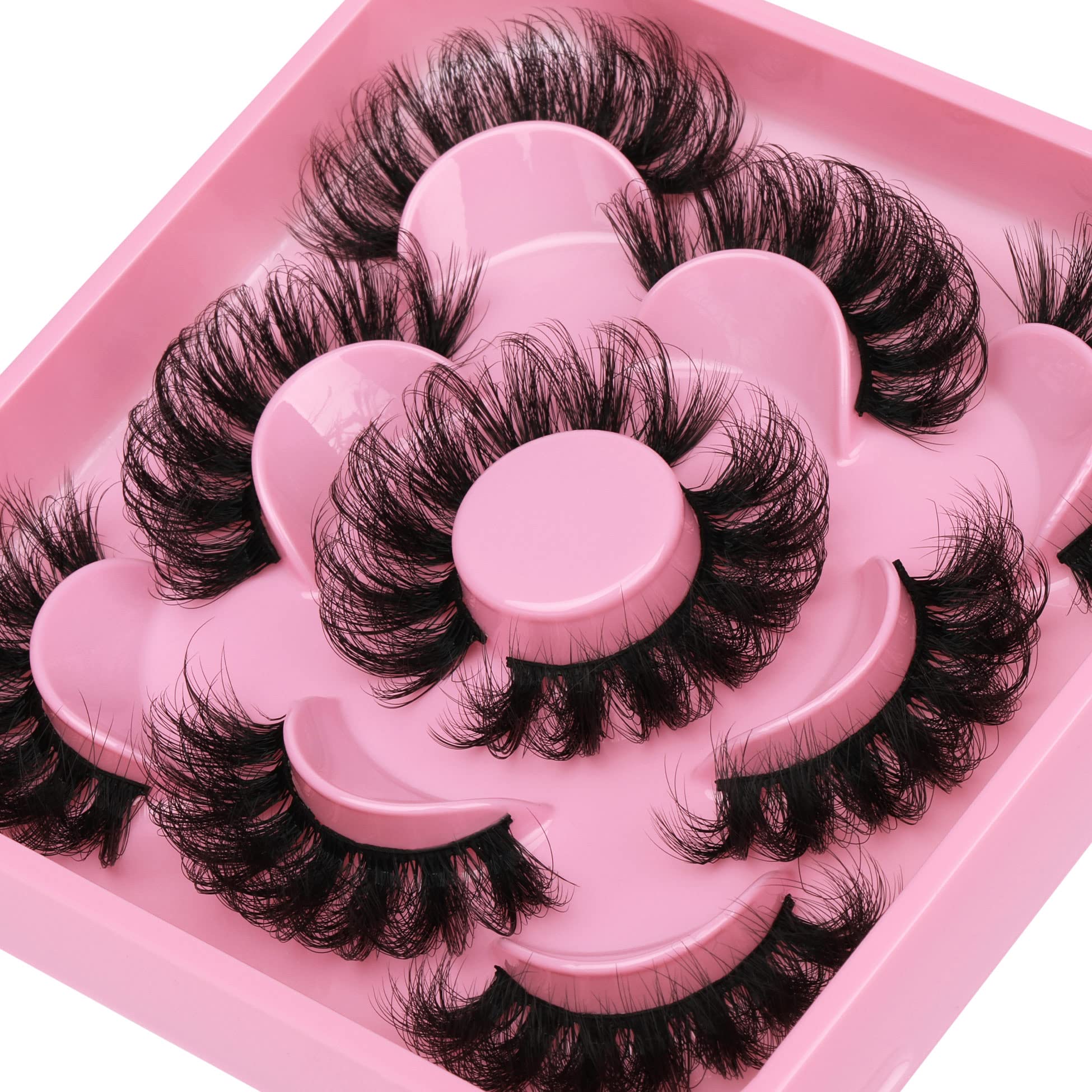 wiwoseo Lashes Mink Fluffy Dramatic False Eyelashes D Curly Faux Mink Lashes Look Like Extension 20MM Eyelashes 3D Effect Natural Volume Crossing Fake Eyelashes