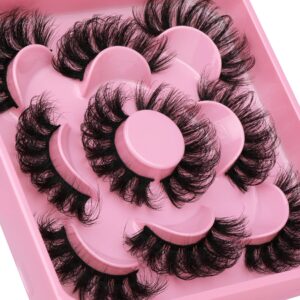 wiwoseo Lashes Mink Fluffy Dramatic False Eyelashes D Curly Faux Mink Lashes Look Like Extension 20MM Eyelashes 3D Effect Natural Volume Crossing Fake Eyelashes