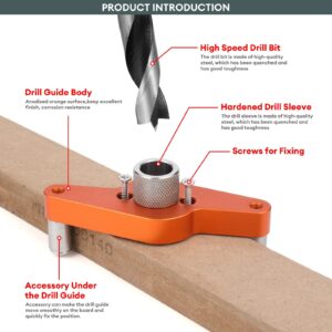 SLIIMU Floating Shelf Installation Dowel Jig Kit with 1/2 x 9.8'' Drill Bit, Mantle Straight Hole Drill Guide for Hidden Shelf Bracket, Self Centering Doweling Drill Jig for Invisible Shelf Hardware