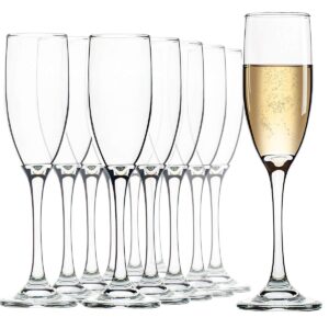 umeied champagne flutes set of 12, 6 oz premium champagne glasses for parties, weddings, classic sparkling wine glass, crystal clear